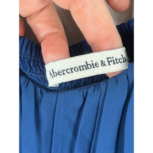 Abercrombie & Fitch long sleeve Babydoll mini dress in blue, size L, EUC - Picture 2 of 12